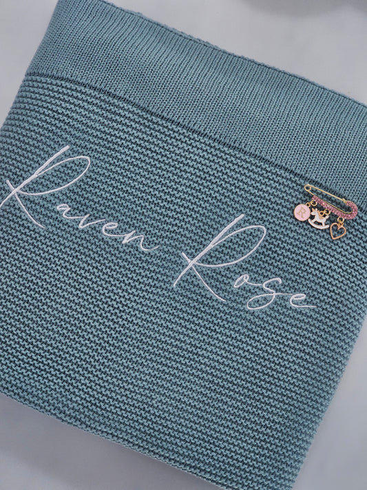 Embroidered Baby Blanket & Medium Pin Pack