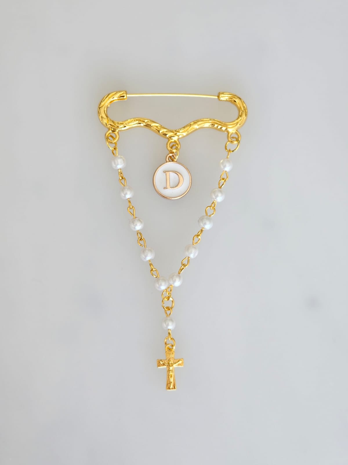 Personalised Rosary Baby Pin
