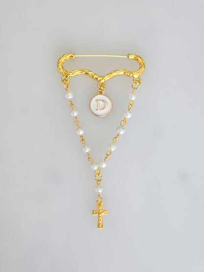 Personalised Rosary Baby Pin