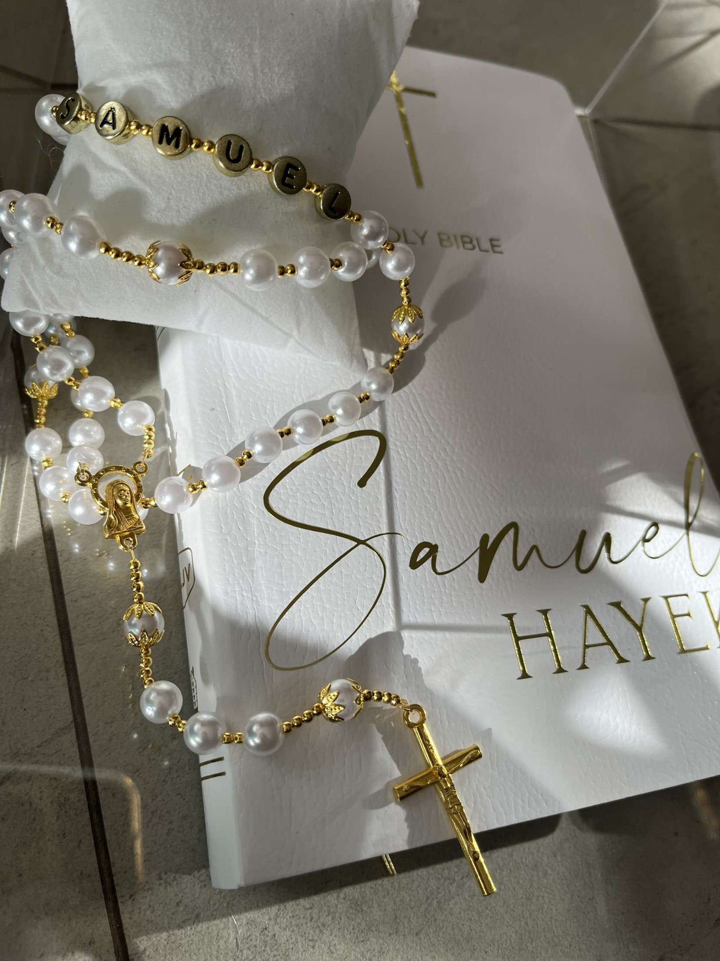 Personalised Rosary and Bible Pack