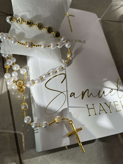 Personalised Rosary and Bible Pack