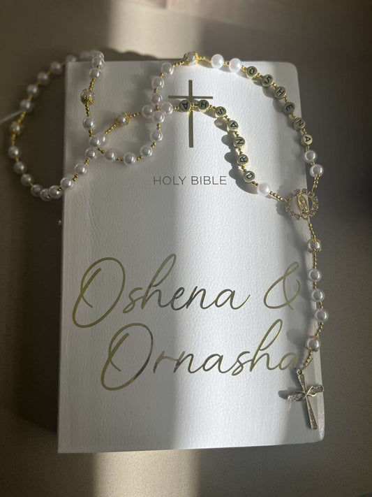 Personalised Rosary and Bible Pack