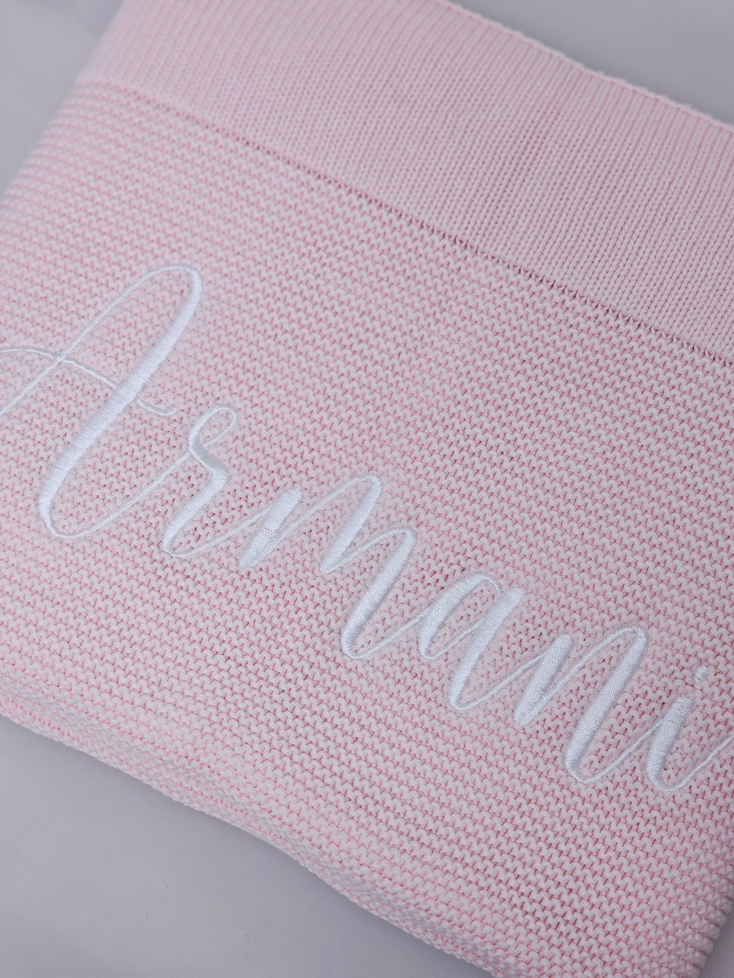 Embroidered Baby Knitted Blanket