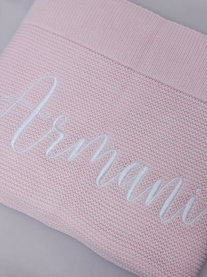 Embroidered Baby Knitted Blanket