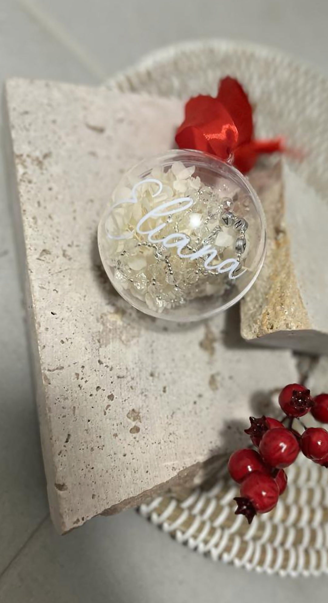 Personalised Bauble with Rosary