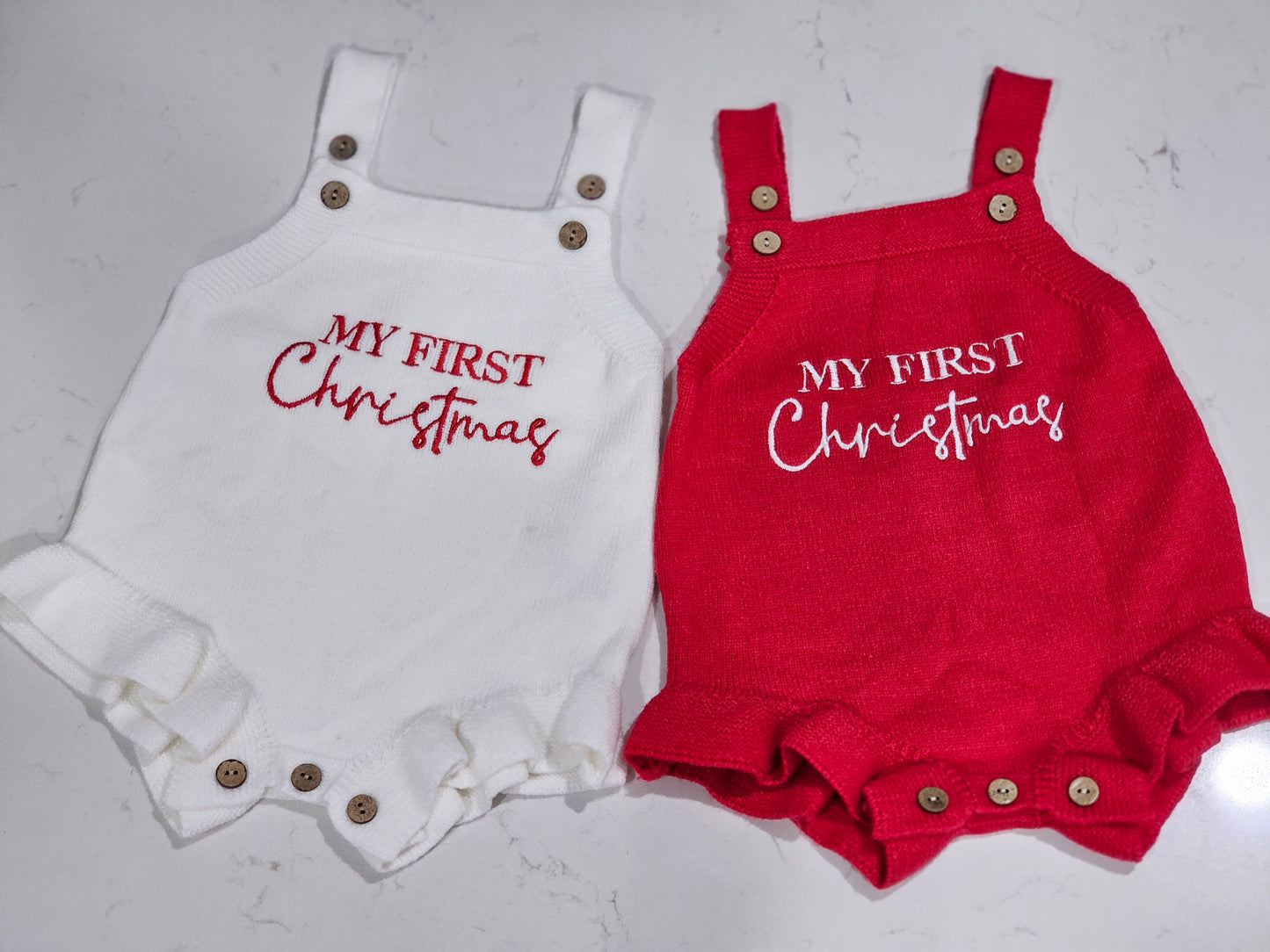 'My first Christmas' Embroidered Romper