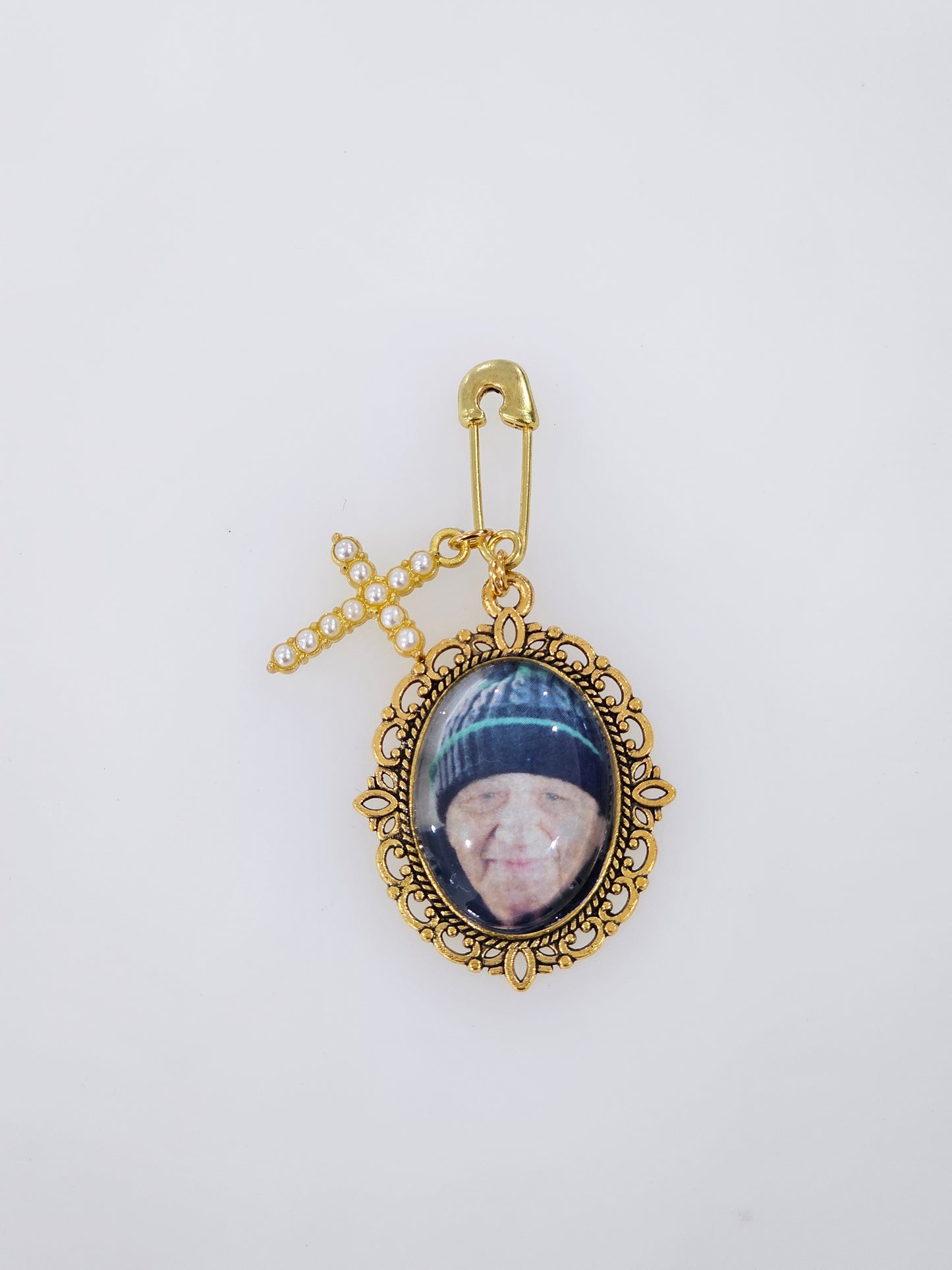 Mini Photo Memorial/Bridal Pin