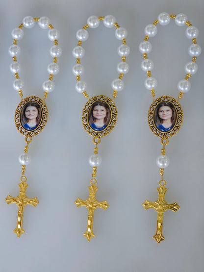 Mini Finger/Pocket Rosary with Photo